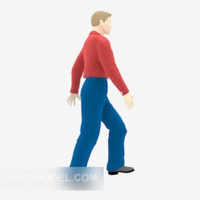 Röd skjorta män 3d-modell