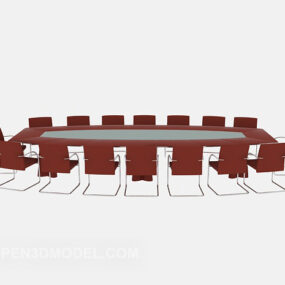 会社会議の大きなテーブルの3Dモデル