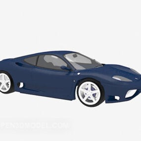 Modelo 3d do carro azul esportivo