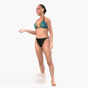 Charakter-Mädchen im Bikini-Mode-3D-Modell