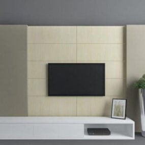 Modern Minimalist Style Tv Wall 3d model