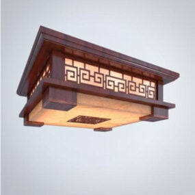 Wood Chandelier Chinese Style 3d model