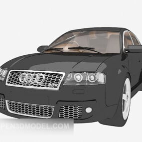 Zwart Audi Sedan-auto 3D-model