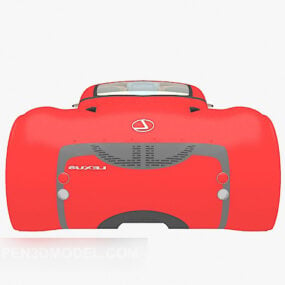 Model 3d Berbentuk Licin Kereta Sukan Merah