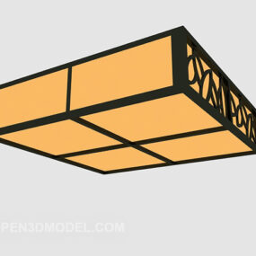 中式长方形吊灯3d模型