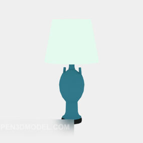 Lowpoly Modrý 3D model stolní lampy