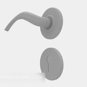 Modern Door Handle Grey Metal 3d model