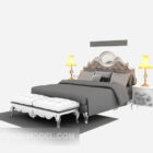 Ευρωπαϊκό ξύλινο κρεβάτι με κλασικό ανάκλιντρο