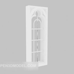 Modelo 3d de janelas com moldura de madeira