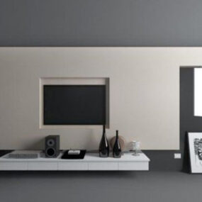 Tv Background Wall Minimalist 3d model