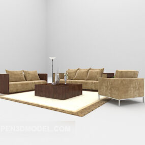 Brown Combination Furniture Set Sofa 3d model
