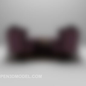 כיסא ספה סגול דגם תלת מימד בסגנון אירופאי