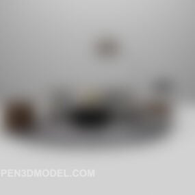 Tapis rond de canapé de meubles combinés modernes modèle 3D