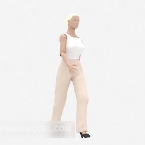 Chemise blanche fille modèle 3D