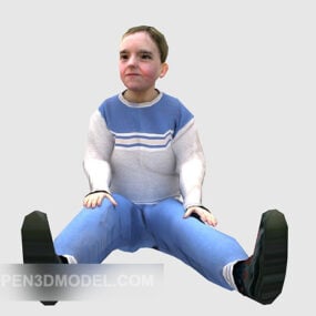 Sitting Boy Character 3d model
