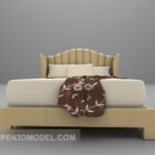 Materasso bianco della struttura del letto di legno