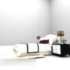 White Double Bed Large Size With Carpet