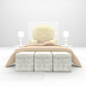 Elegant Warm Double Bed 3d model
