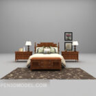Muebles de cama de madera Alfombra vintage