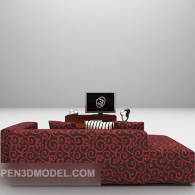 Vintage Fabric Sofa Furniture 3d model
