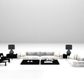 European Family Sofa Furniture 3d model