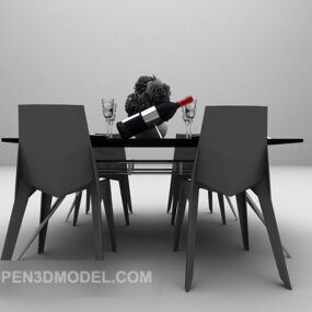 Trægrå Spisebordsmøbler 3d model