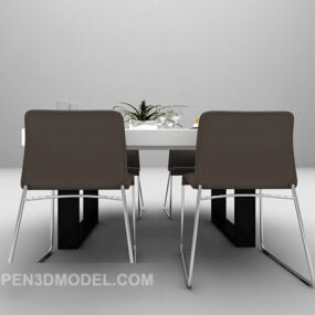 Table And Chair Combination Furniture 3d model