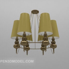 Antique Brass Chandelier Furniture 3d model