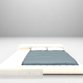 White Low Bed Furniture 3d model