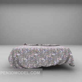 Purple Double Bed Furniture 3d model