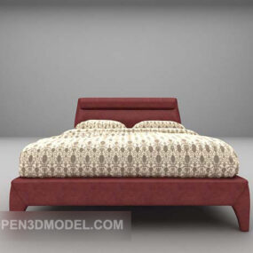 Double Bed Vintage Pattern V1 3d model