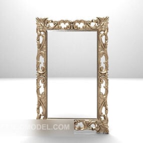 Gouden rechthoekig frame snijwerk meubilair 3D-model