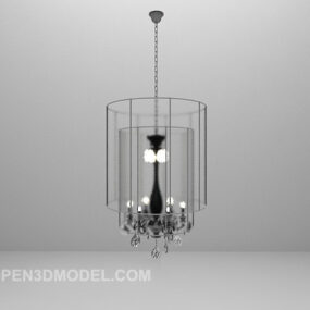 Iron Cage Shaped Chandelier Furniture 3d model