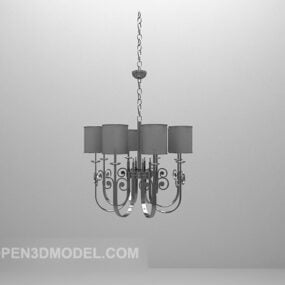 Grey Iron Chandelier Furniture 3d model
