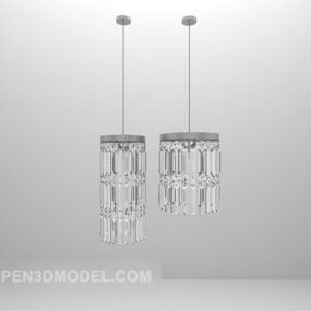 Modello 3d di mobili per lampadari con paralume in cristallo