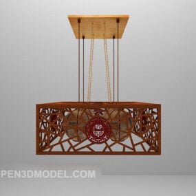 Fancy Wood Carving Chandelier Furniture 3d model