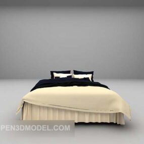 Modern Yellow Double Bed Furniture 3d model