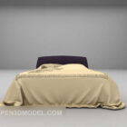 Double Bed Yellow Brown Blanket Furniture