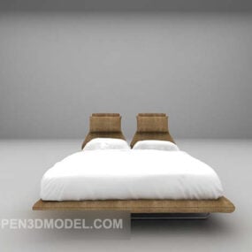 간단한 더블 침대 매트리스 가구 3d 모델