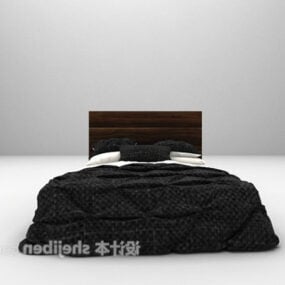 Modern Style Double Bed Grey Mattress 3d model