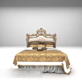 Luxury Style Double Bed Furniture 3d model