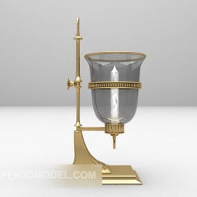 European Brass Candlestick Furniture 3d model