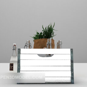 木製収納ボックス白塗装3Dモデル