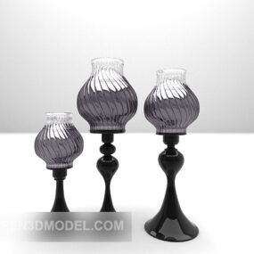 Black Table Lamp Vase Shaped Furniture 3d model