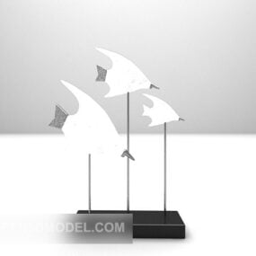 Τρισδιάστατο μοντέλο διακόσμησης επίπλων εσωτερικού χώρου με γλυπτά ψαριών