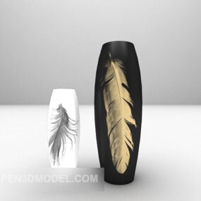 Modelo 3d de móveis com textura de cerâmica para vaso