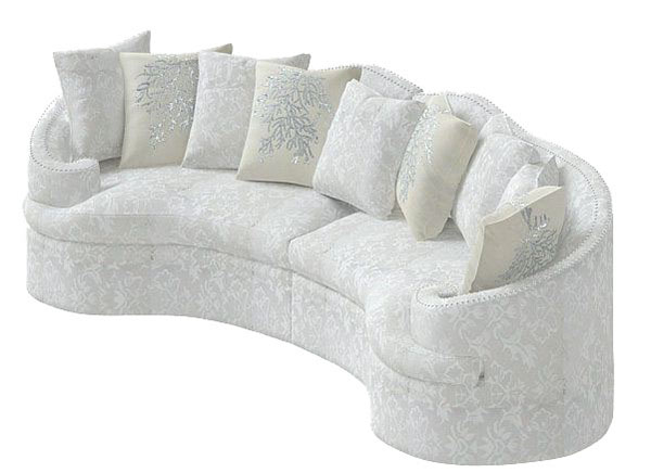 白いマルチプレイヤーの湾曲したソファの家具