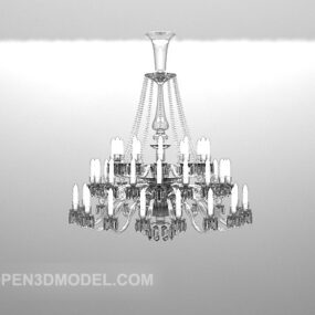 Modelo 3D de móveis clássicos com candelabro de velas