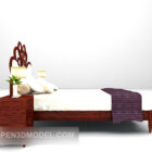 Móveis de madeira asiática com cama de solteiro