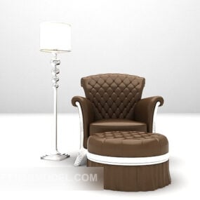 كرسي أريكة مع أثاث عثماني نموذج ثلاثي الأبعاد